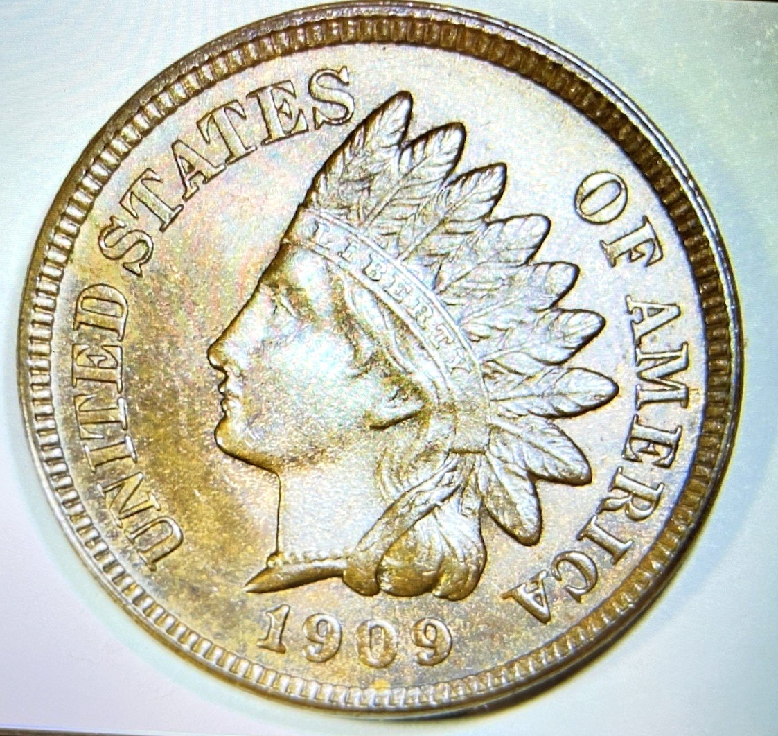 1909 INDIAN HEAD  CENT GEMBU RB LUSER TONER ,SEE PHOTO AND DISCRIPTION