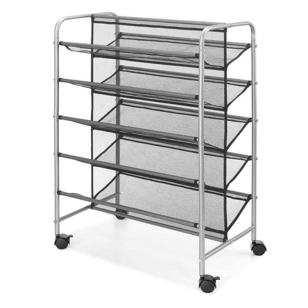 5-Tier 30-Pair Metal Mesh Shoe Rack