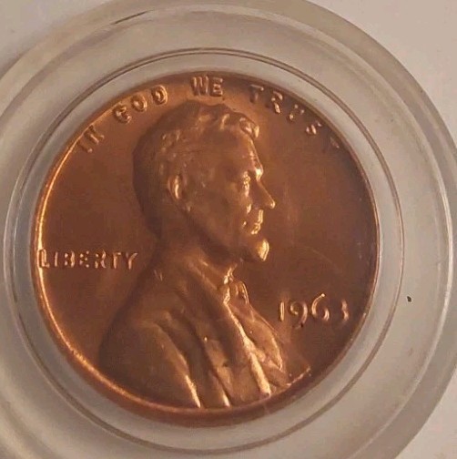 1963 Lincoln Memorial Small 1C  Brilliant Uncirculated Red Copper Penny US Coin