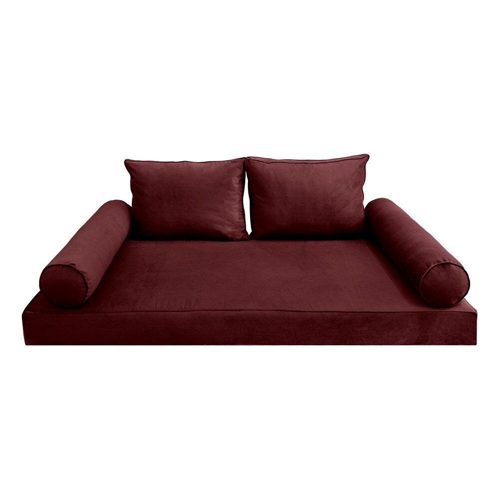 |SLIPCOVER ONLY| V1 Velvet Indoor Daybed Mattress Pillow Pipe Trim Full AD368