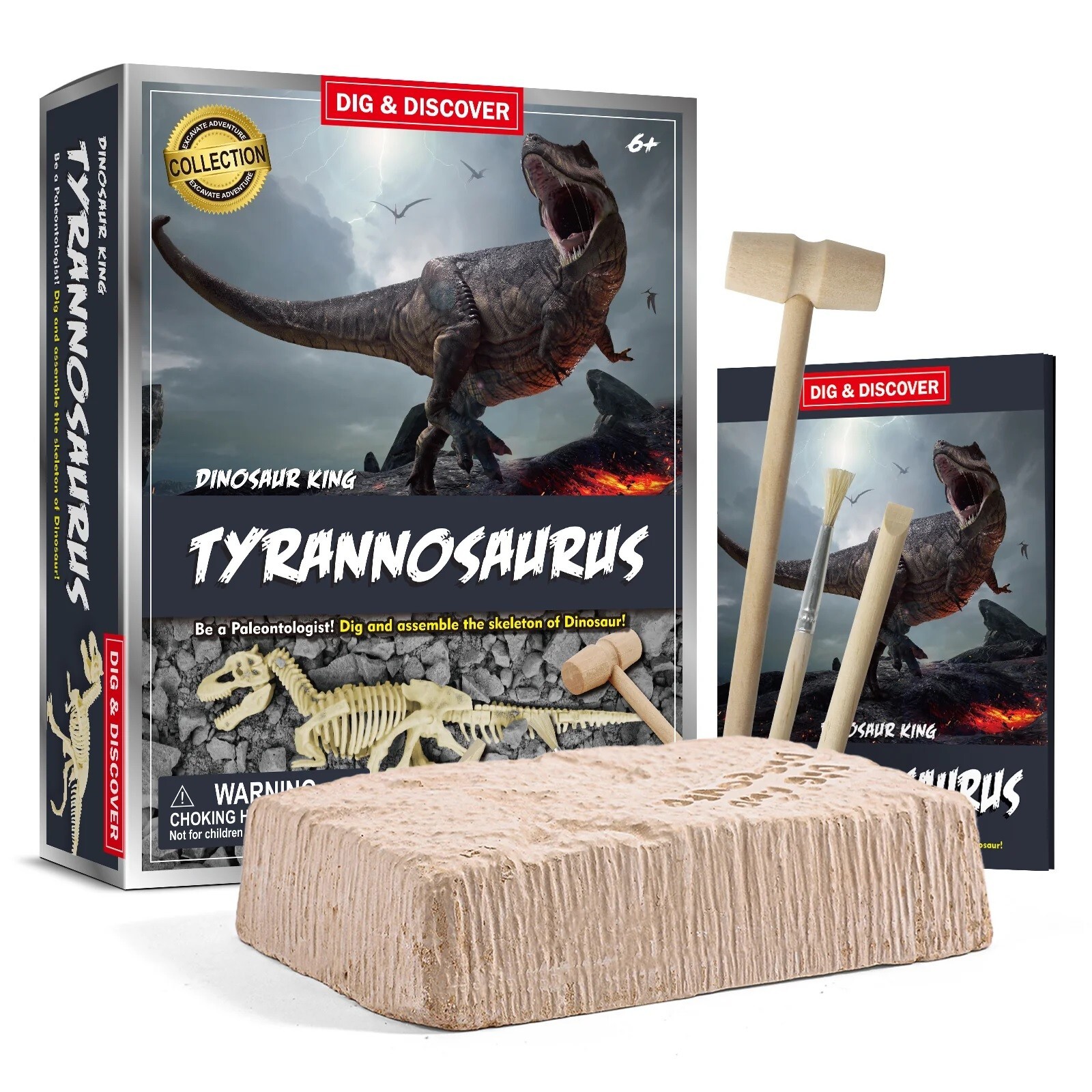 Kid's Dinosaur Tyrannosaurus Bone Fossil Dig Kit - Paleontology STEM - Ages 6+