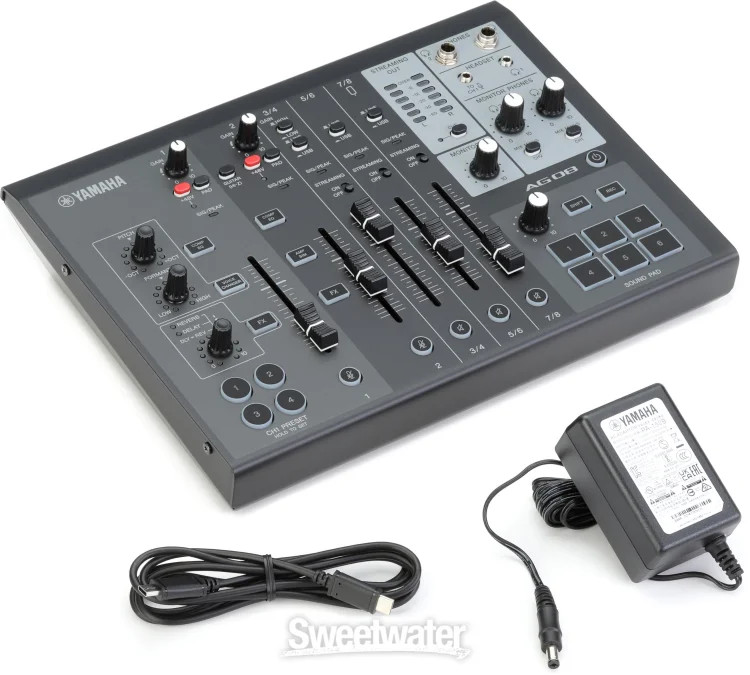 Yamaha AG08 8-channel Mixer/USB Interface for Mac/PC - Black