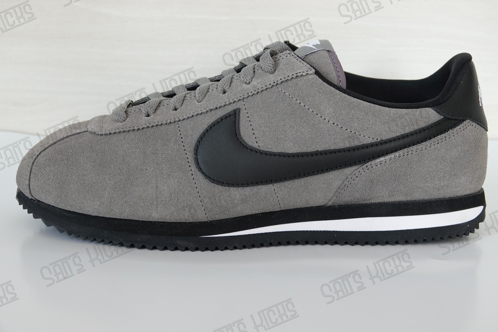 Men's Nike Cortez Suede 2025 Flat Pewter Grey Black Swoosh Nike ID Authentic