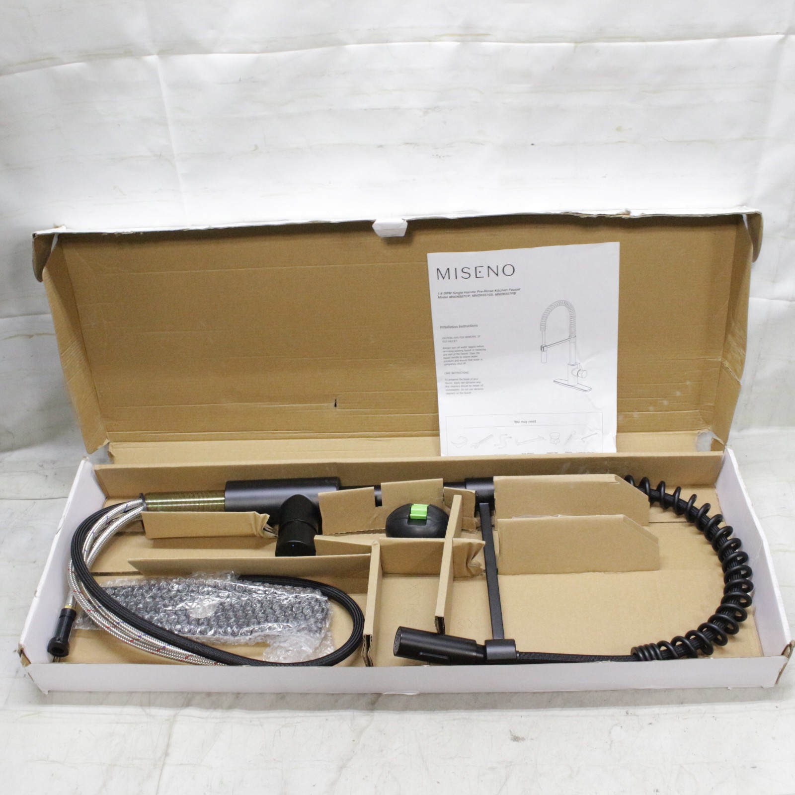 Miseno MNO6557FB Mia Pulldown Kitchen Faucet, Flat Black