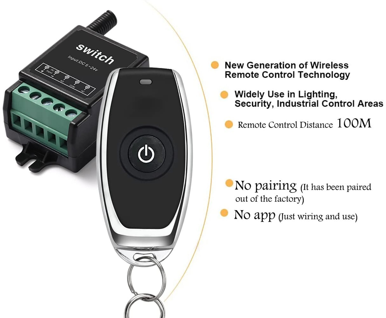 DC12V Remote Control Switch,10A Relay Mini Wireless Switch,Dry Contact Relay ...