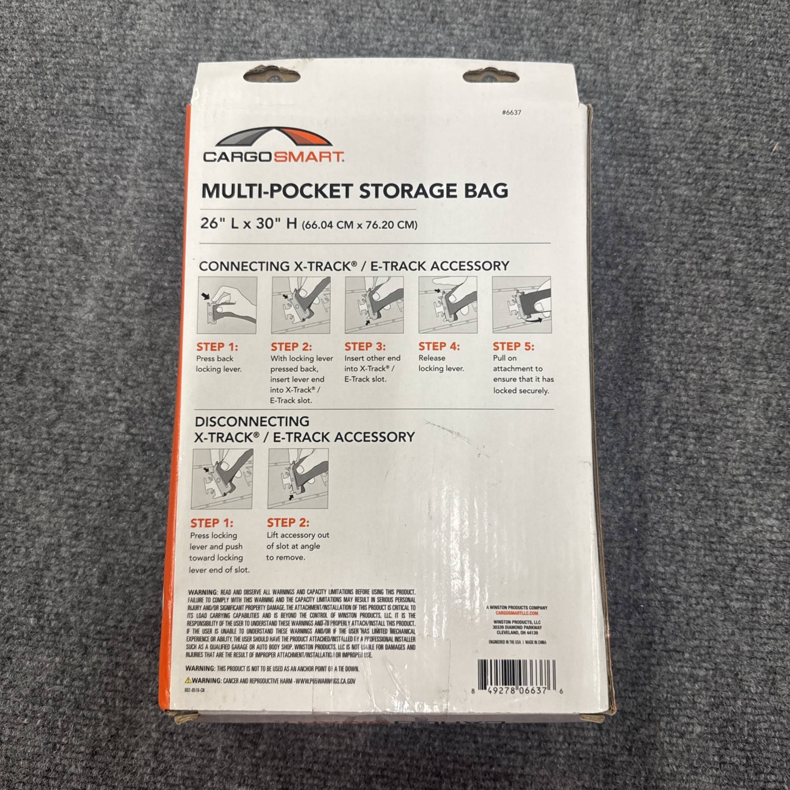 Multi-Pocket Storage Bag for E-Track and X-Track