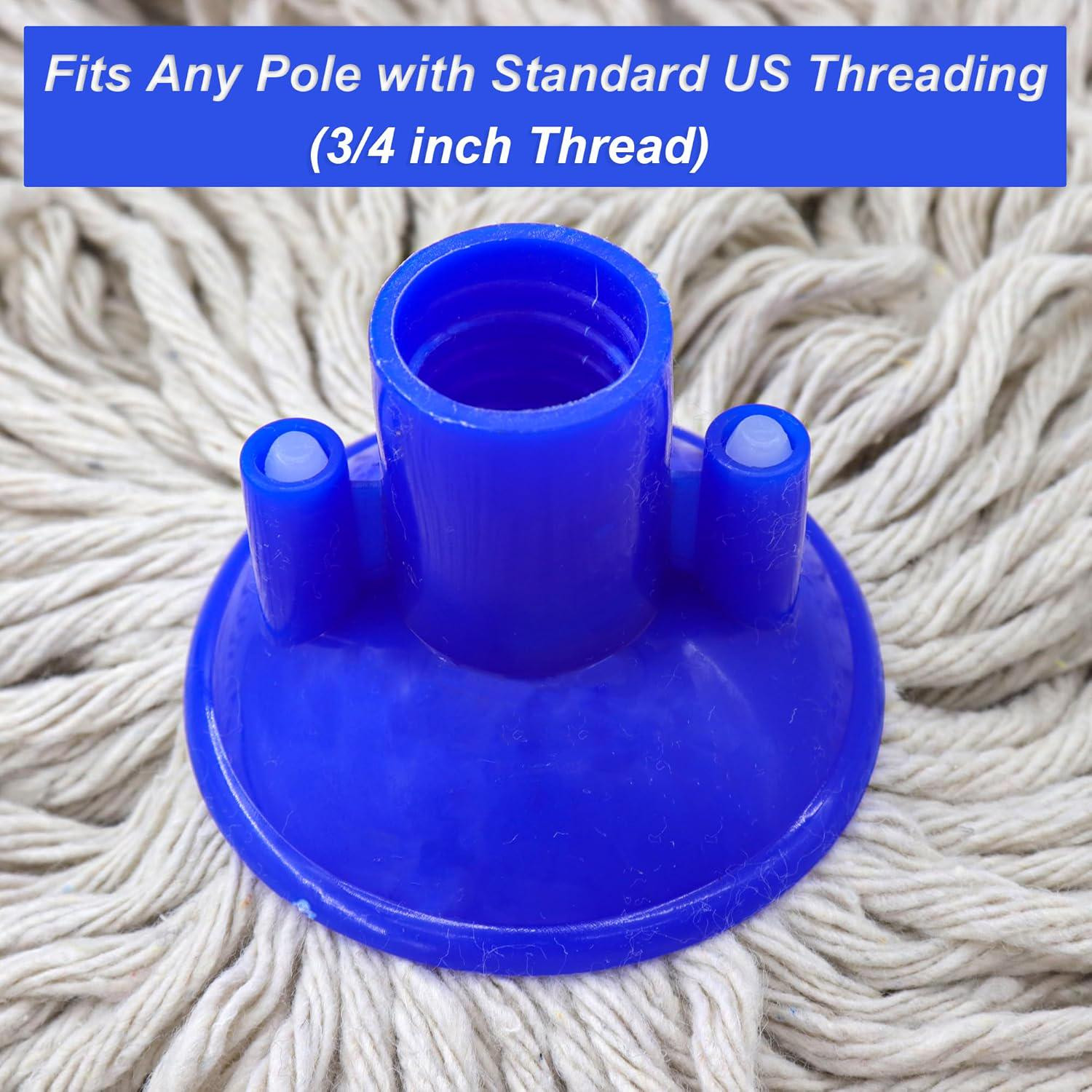 Cotton String Screw on Mop Replacement Head Compatible with All Standard US Pole