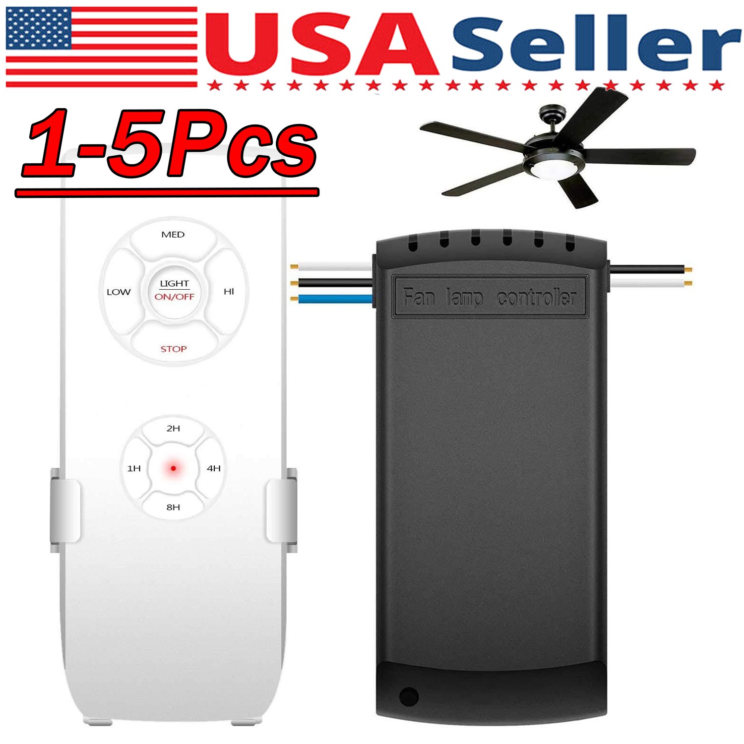 Universal Wireless Remote Control and Receiver Kits for Ceiling Fan Lamp Home