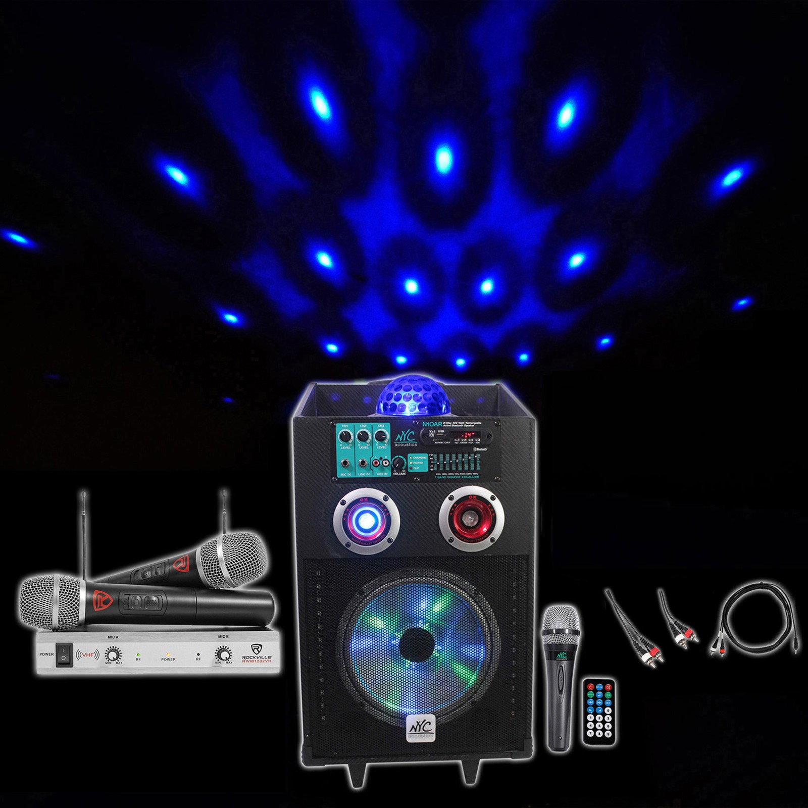 NYC Acoustics 10" Bluetooth Karaoke Machine 4 ipad/iphone/Android/Laptop/TV