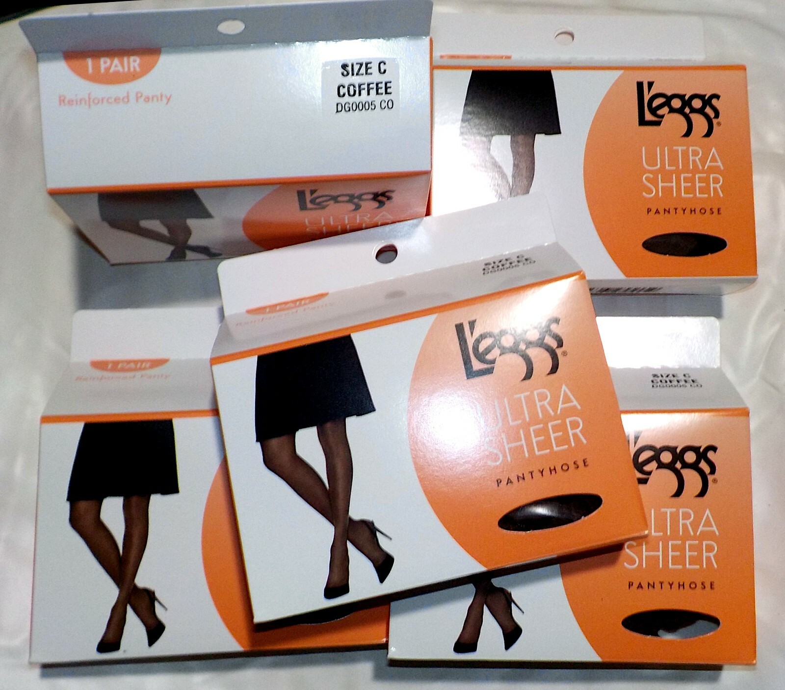 5-Pair New Hose Pantyhose L'eggs Ultra Sheer Reinforced-Panty DG0005 Coffee C