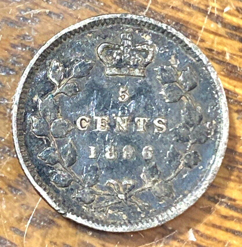 1896 Canada 5 Cents Nice Original VF KM-2 CHRC
