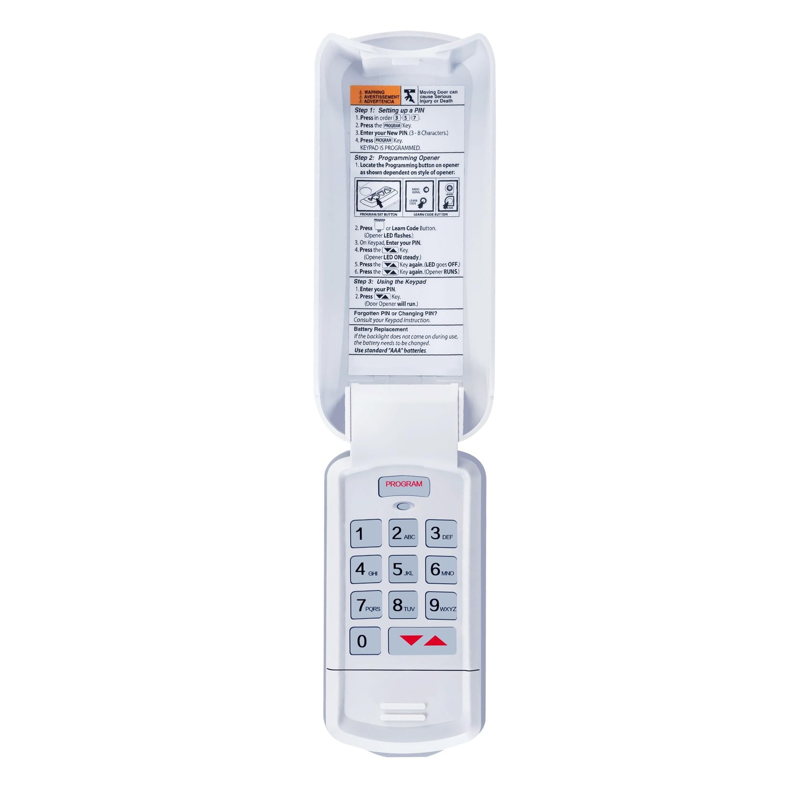 Genie Garage Door Opener Keypad GK-R, Wireless Keyless 1Pak Keypad, white