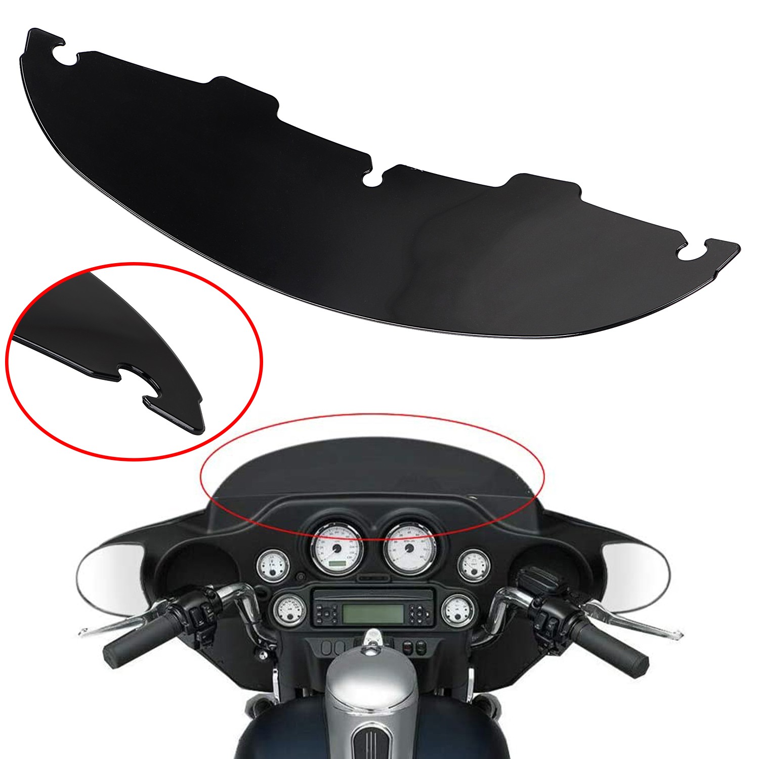 Black 5" Windshield Windscreen For Harley Touring Electra Street Tri Glide FLHT