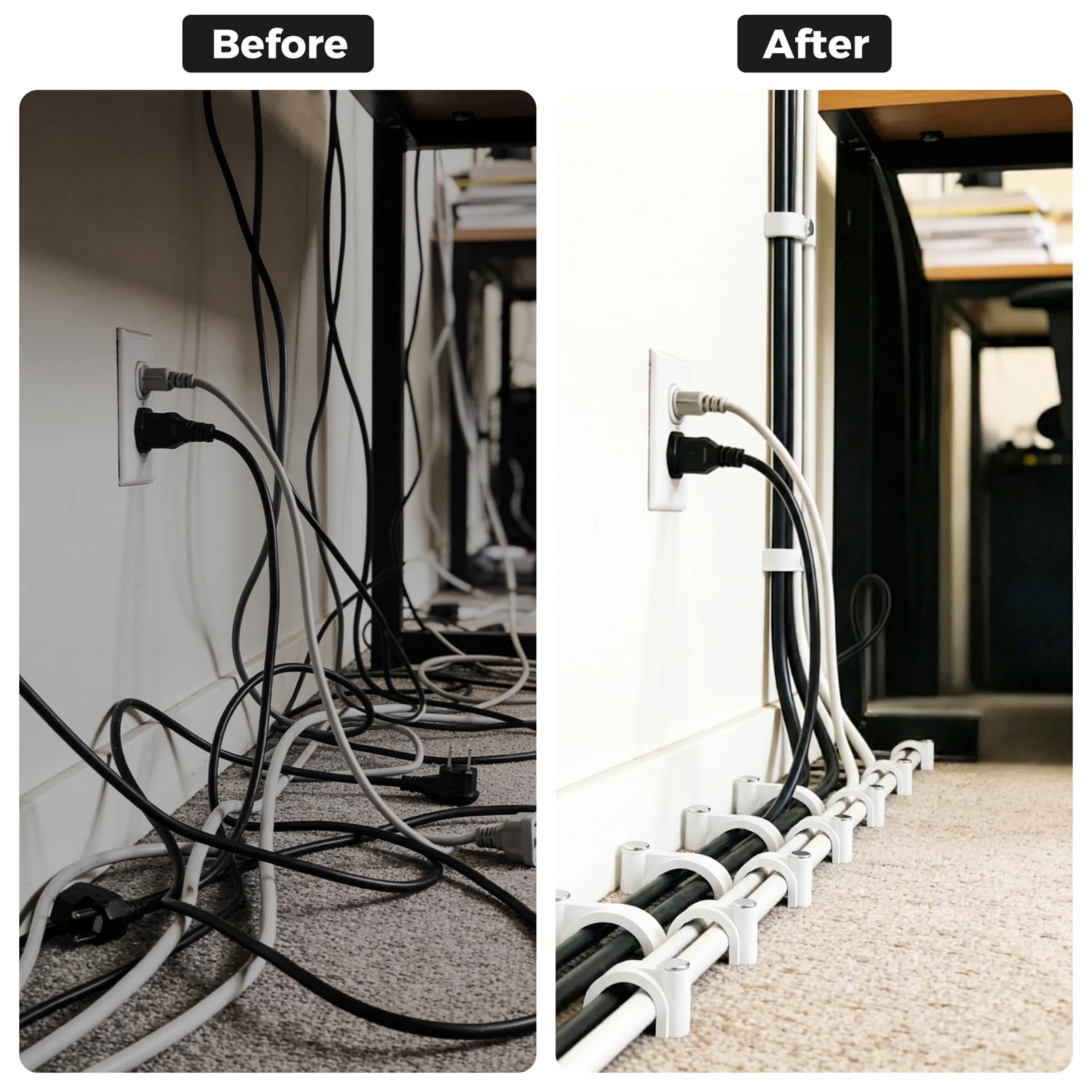 200 Pcs Nail in Cable Clips, Ethernet Cables Wall Clips Cable Straps Cables T.