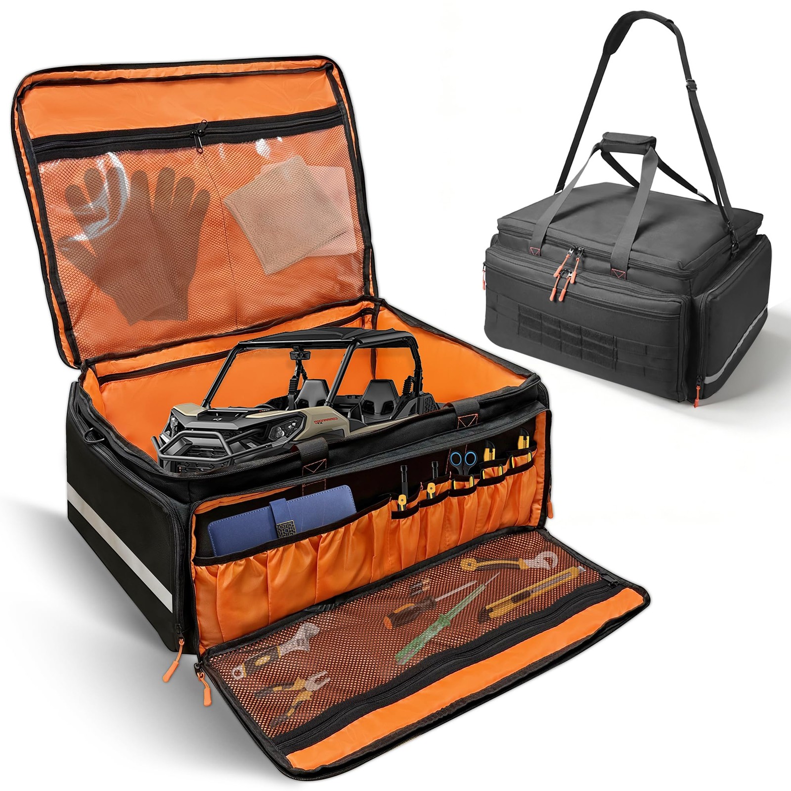 ORKELS RC Car Carrying Case 1/8 1/10 Scale, Heavy Duty RC Storage Bag with Re...