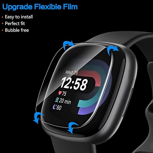 [ 6 Pack ] Compatible for Fitbit Versa 4 / Versa 3 Screen Protector, Fitbit