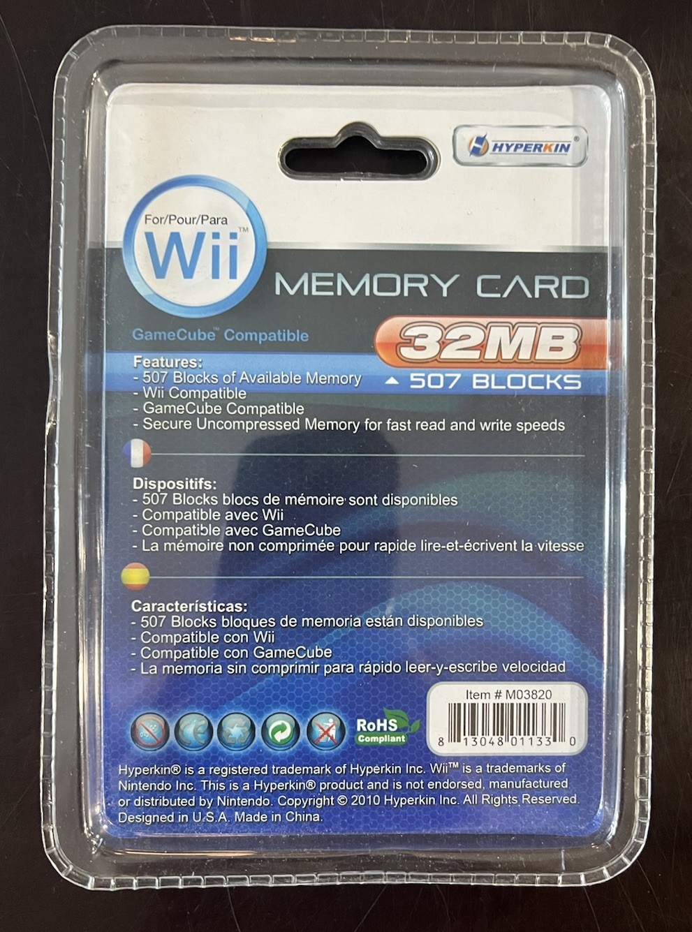 New 2012 Hyperkin 16MB (251 Blocks) White Memory Card For Nintendo Wii GameCube