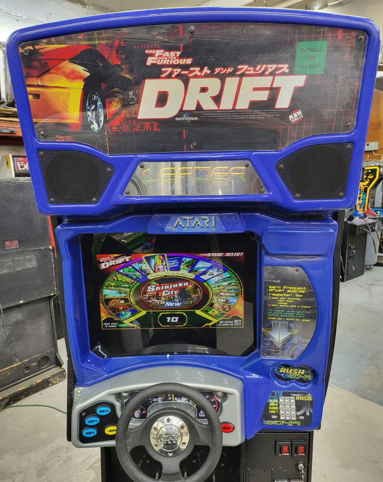 Fast and Furious DRIFT Sit Down Arcade Driving Video Game Machine - 22" LCD