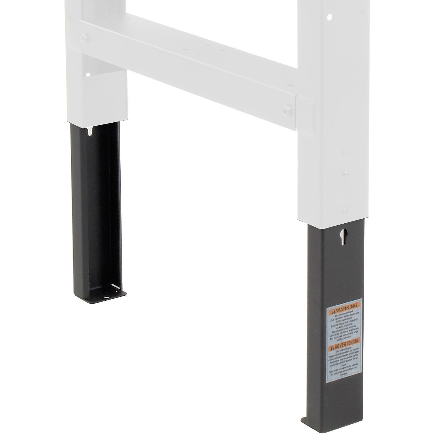 Height Adjustable Leg Extender Kit 35-1/2" to 43" 2/Pk Black