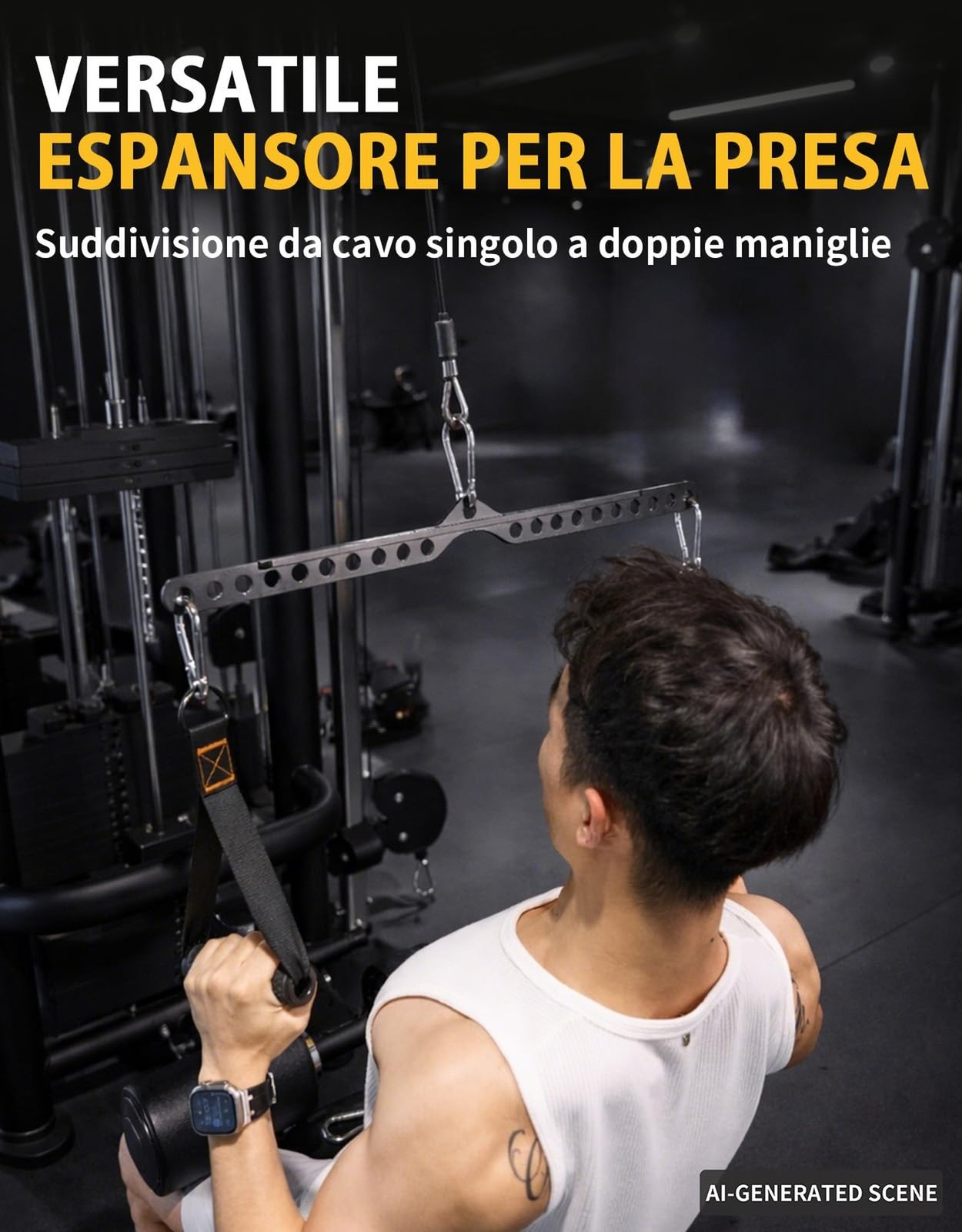2 to 1 Cable Attachment Adapter,Adjustable LAT Pull Down Bar,Cable Machine At...
