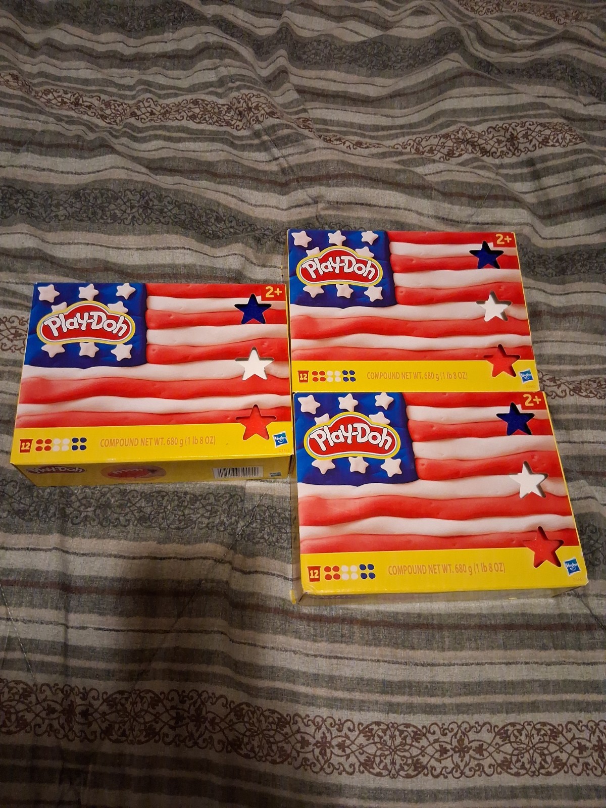 Play-Doh Patriotic Red White Blue 12pk X3 Sets (36pk Total) NEW