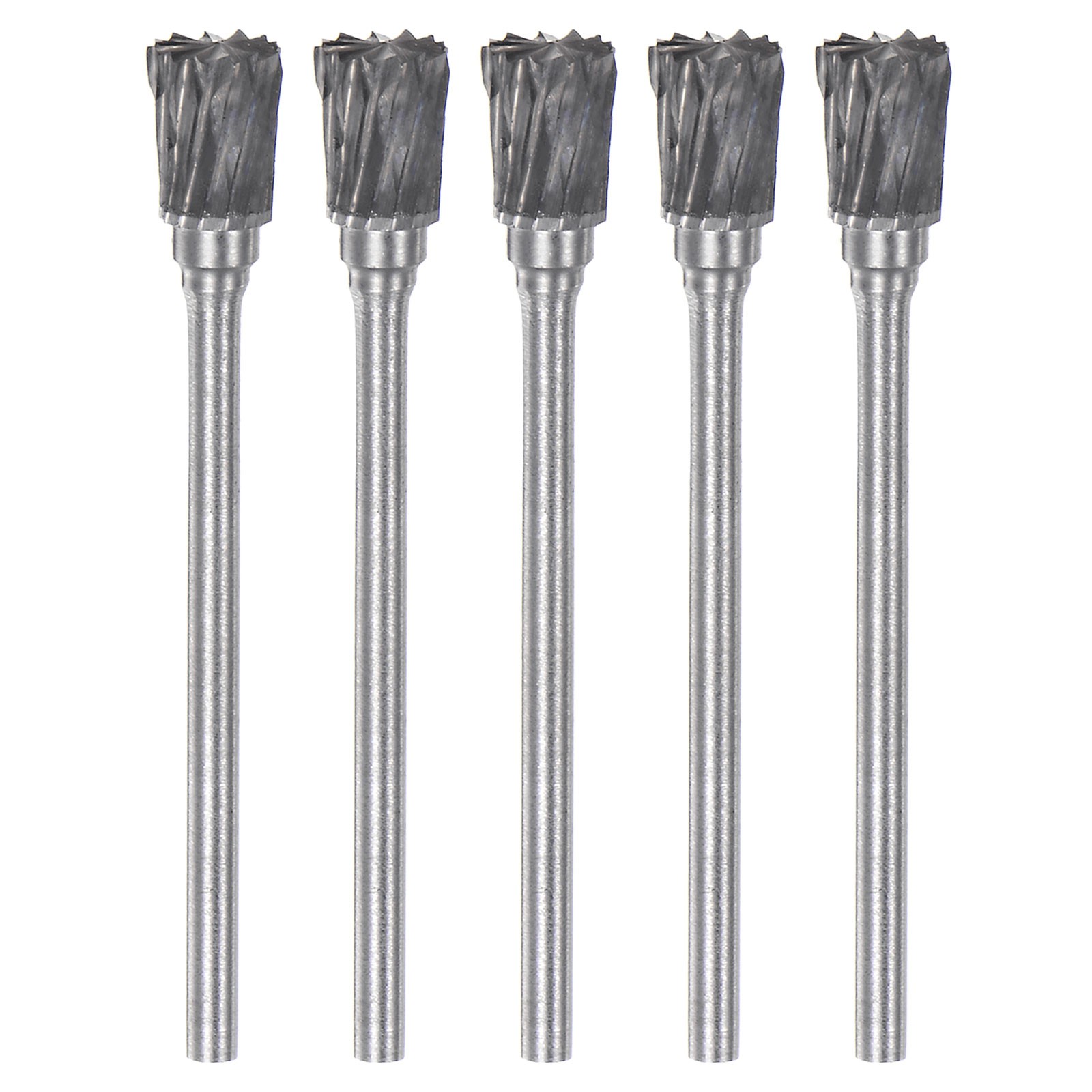 5pcs 1/4" (6mm) Head 3/32" (2.35mm) Shank N-Shape Double Cut Carbide Rotary Burr