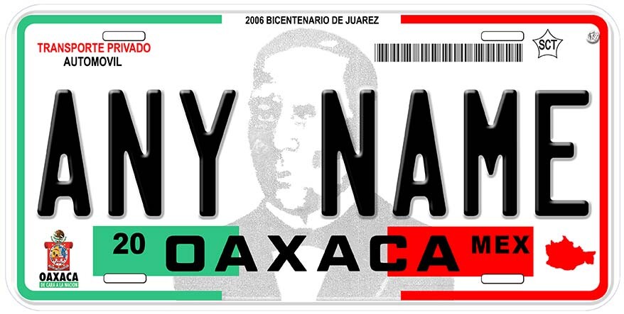 Zaragoza Oaxaca Mexico Any Name Personalized Novelty Car License Plate