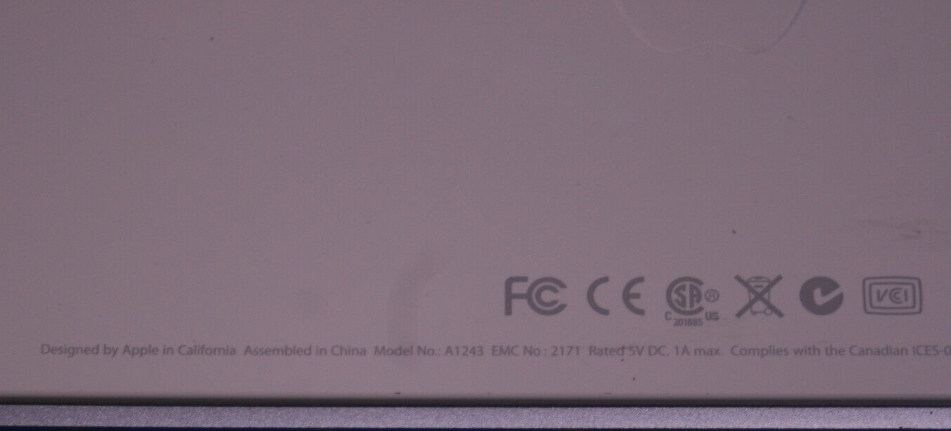 Apple A1243 USB Wired Keyboard White Silver MB110LL Numeric 10 Keypad Tested VGC