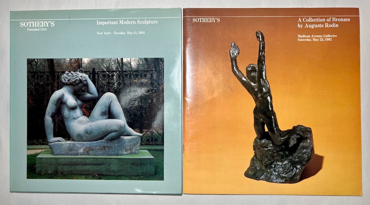 Sotheby’s Auction Catalog x2 Modern Sculpture Rodin Bronzes 1982 1984 Softcover