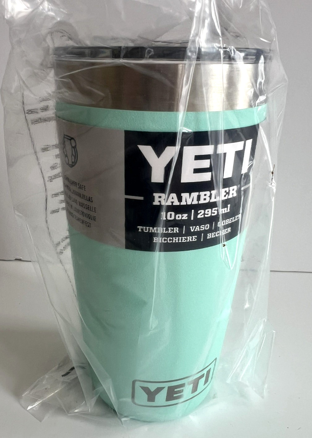 New YETI RAMBLER Tumbler Stainless Steel Insulated MagSlider Lid SEAFOAM 10 Oz