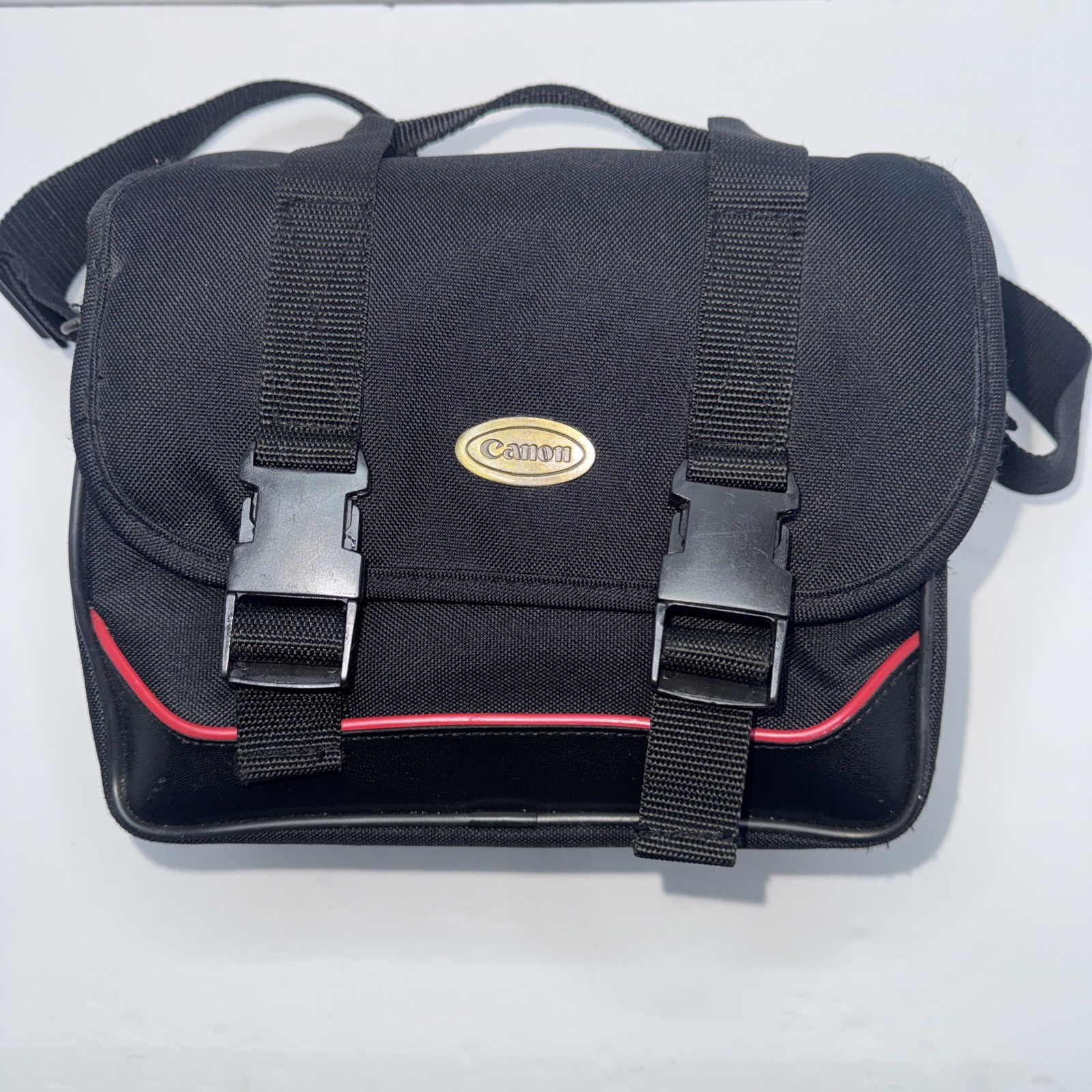 Canon Camera Bag - Black Retro - Pockets, Shoulder Strap - DSLR - Carry Case