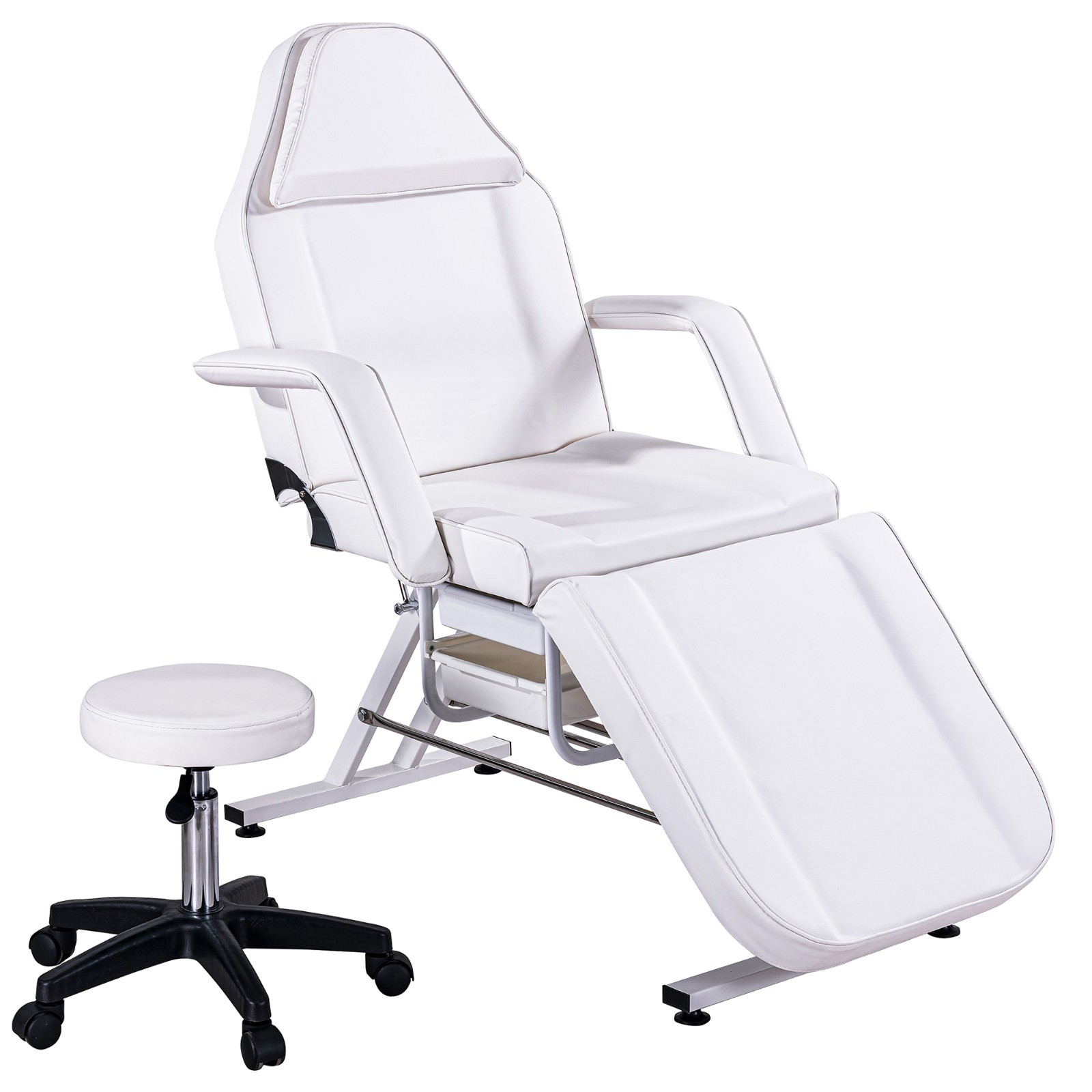 Salon Bed 3-Section Facial Bed Table Adjustable Barber Spa Beauty Equipment