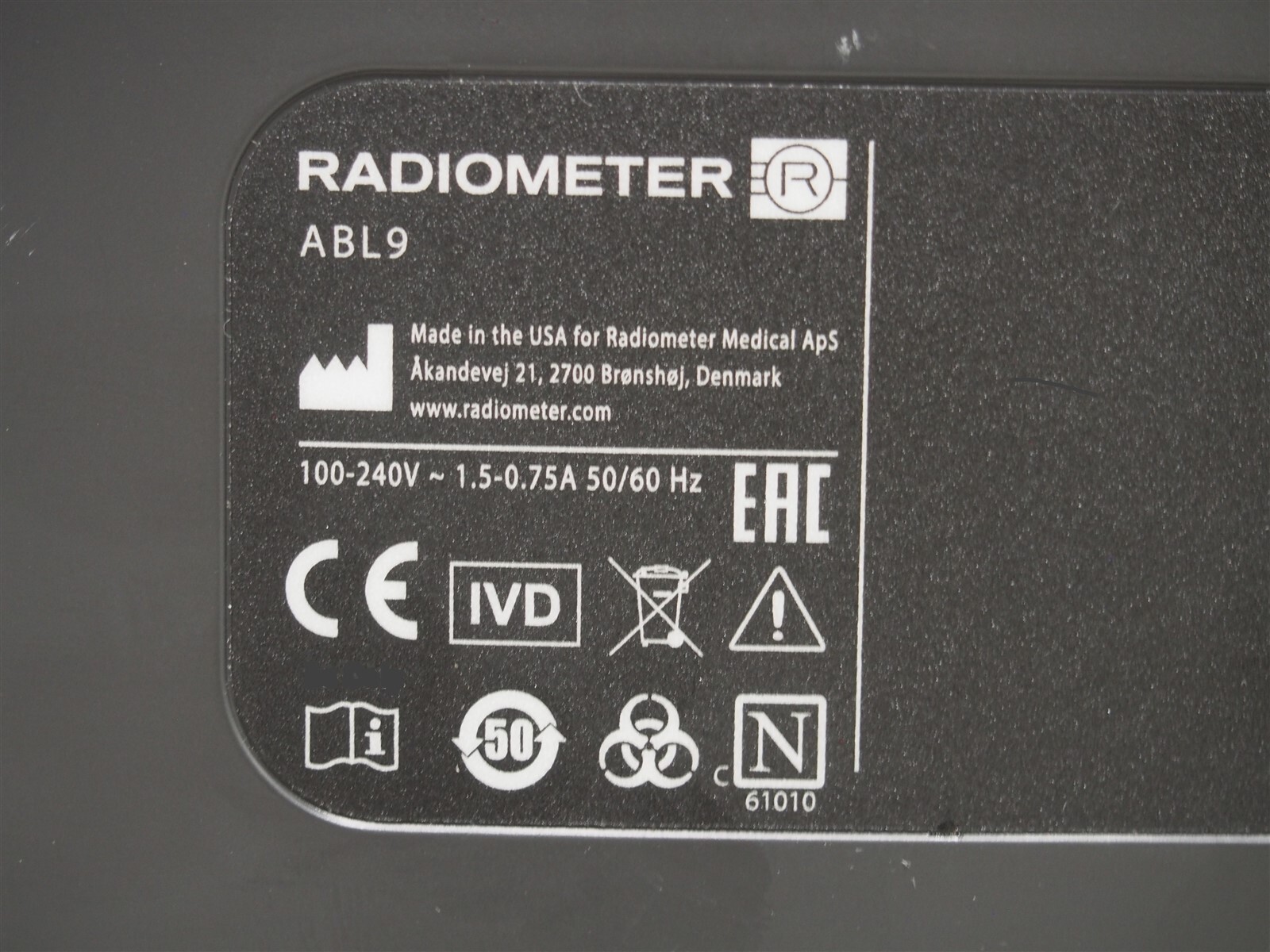 Radiometer ABL9 Gas Analyzer