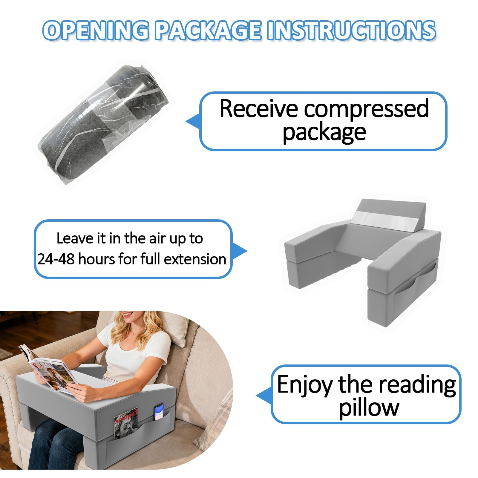 Lap Desk Pillow with Removable Cover Adjustable Angle Gaming Reading Pillow