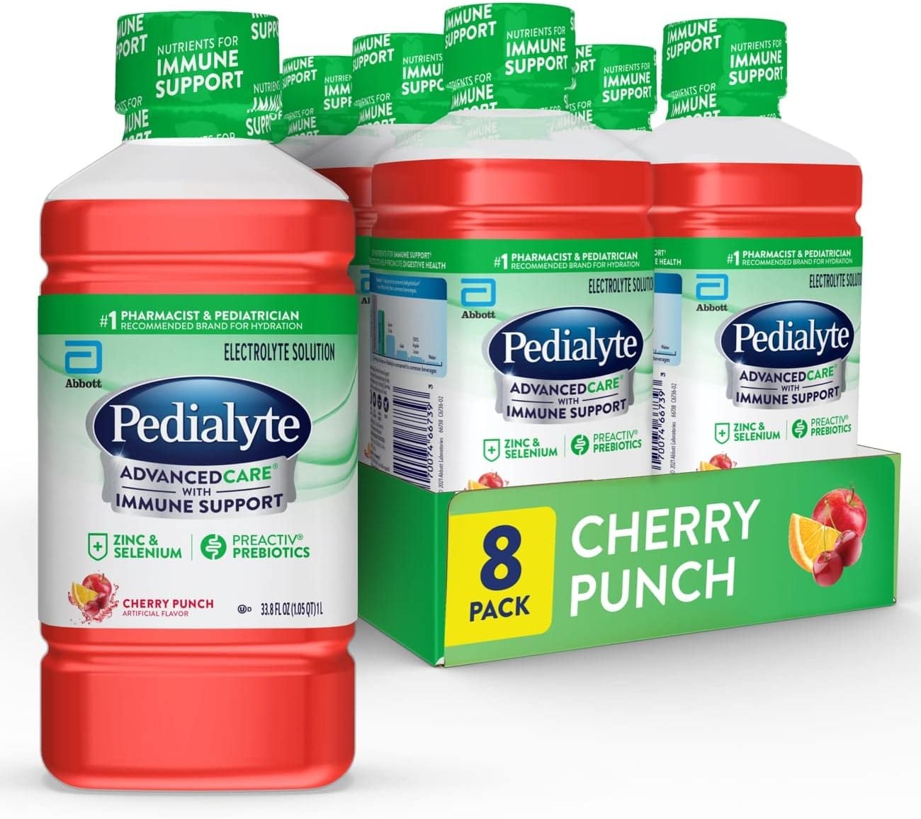 Pedialyte AdvancedCare Cherry Punch Electrolyte Drink 33.8 fl oz 8 Pack