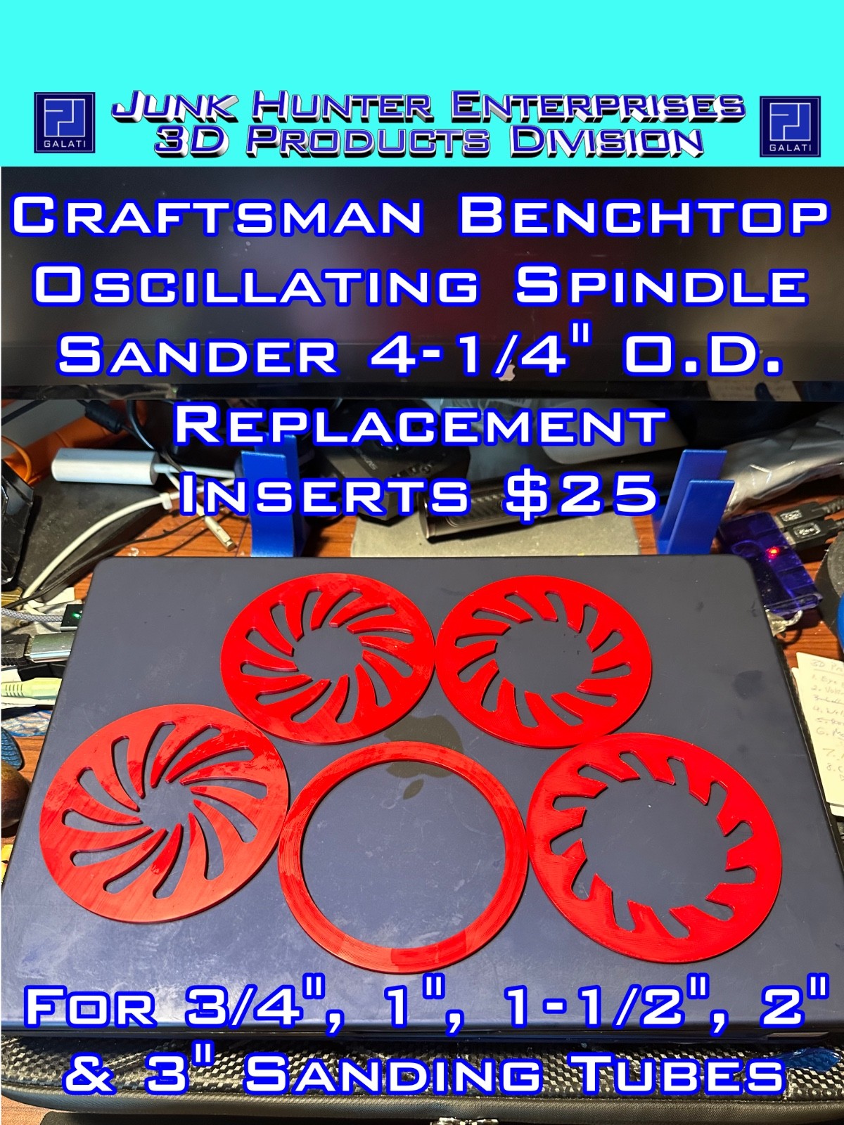 Replacement Inserts for Craftsman Oscillating Spindle Sander 4-1/4" O.D.