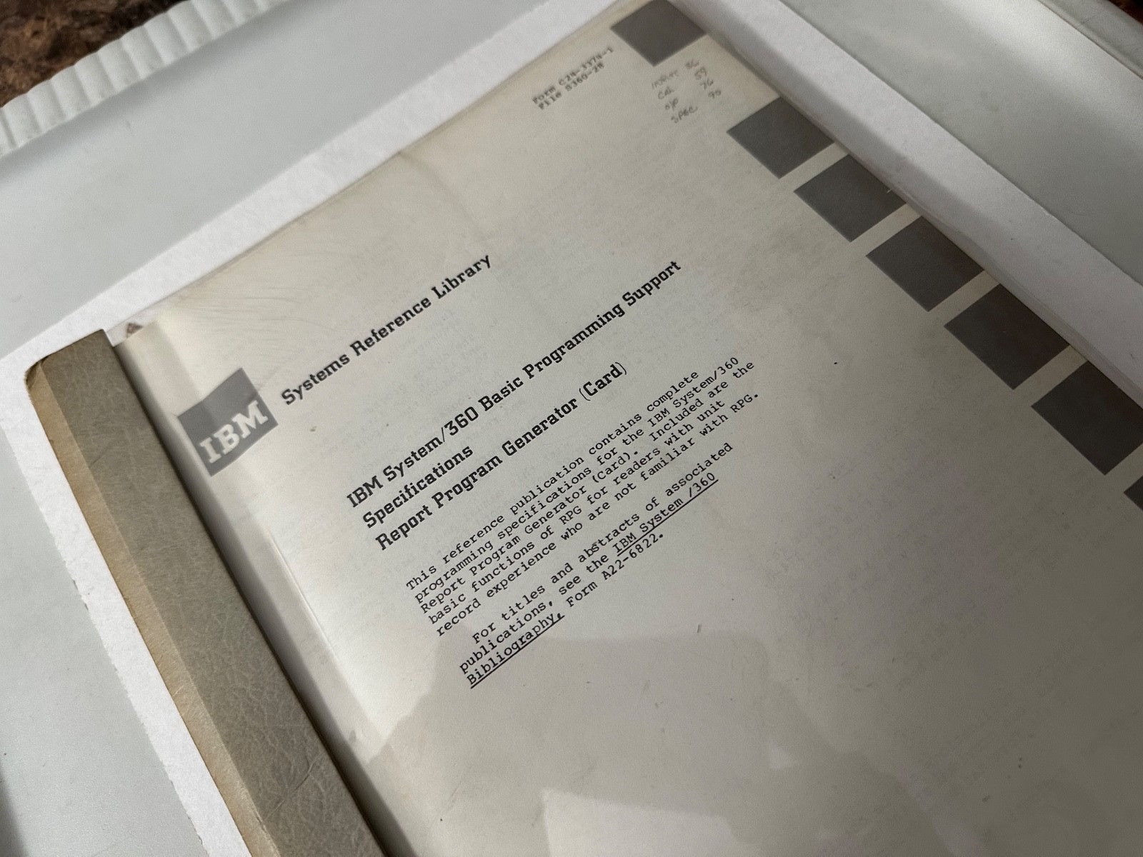 IBM SYSTEMS REFERENCE LIBRARY Orig 360 Basic Prog Supp Specs USER’S GUIDE- 1966