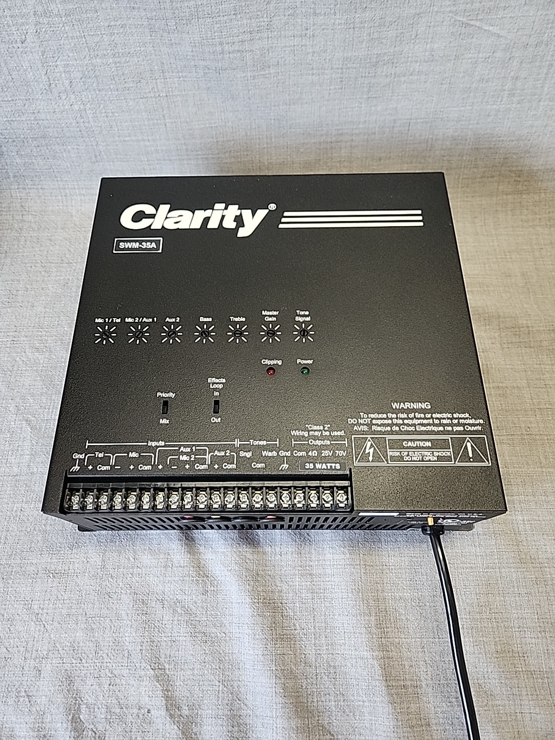 Clarity SWM-35A Wall Mount Amplifier