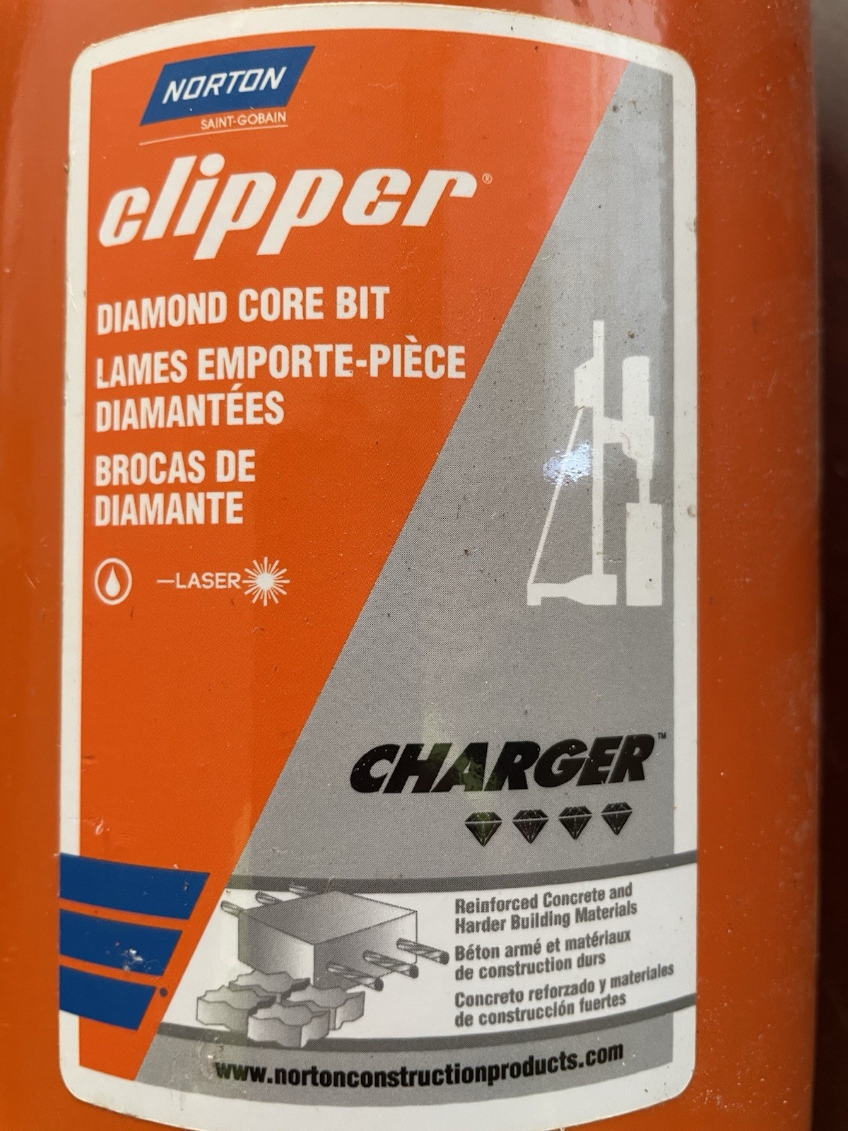 Norton Clipper Charger Diamond Core Bit 70184682790 - 18414-01
