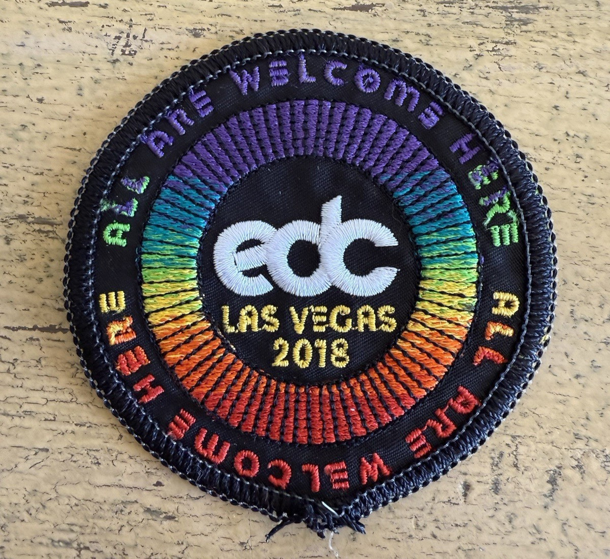EDC 2018 Patch Las Vegas All Are Welcome Here Rainbow