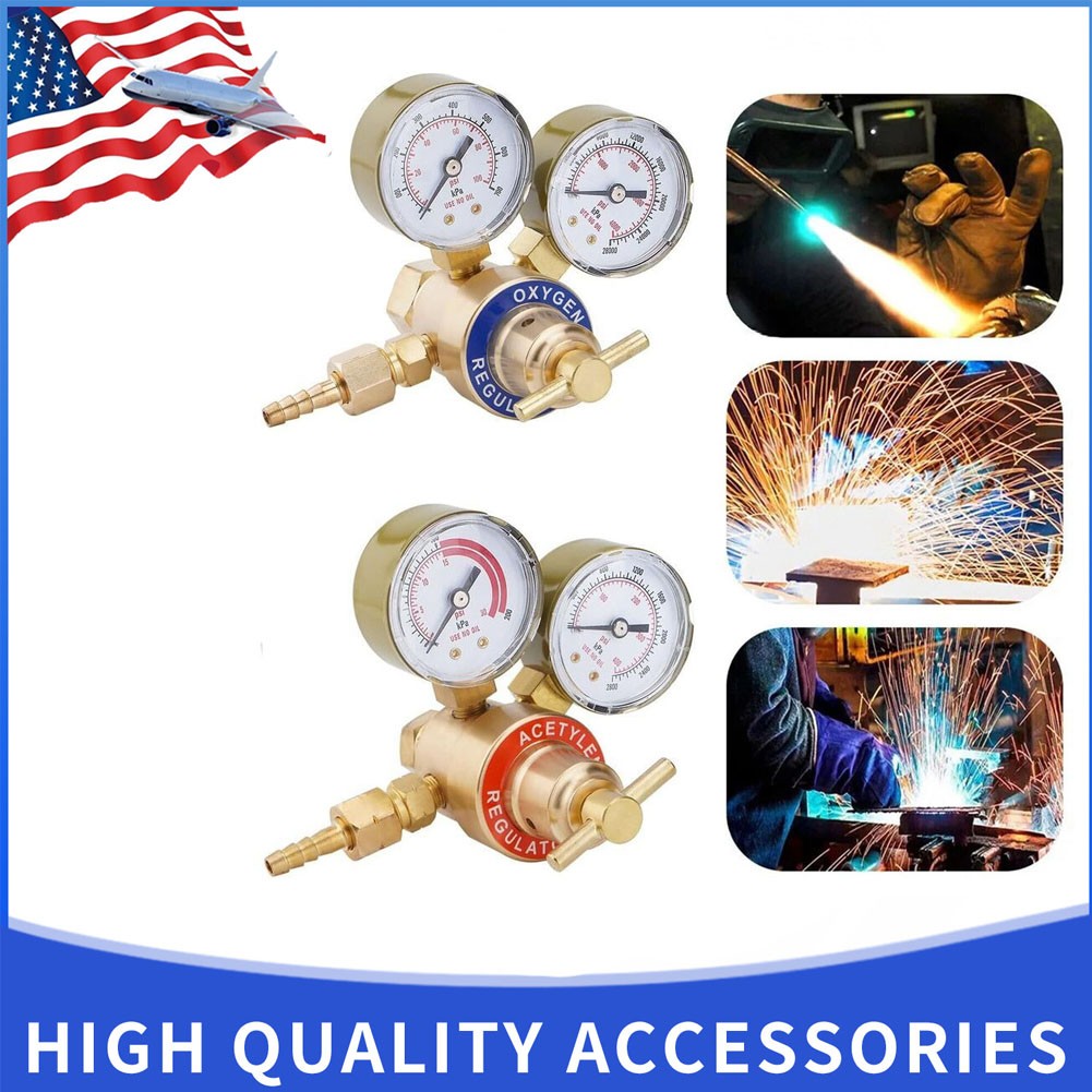 Solid Brass OXYGEN & ACETYLENE Regulators 4 Welding Fit Victor Gas Torch Cutting
