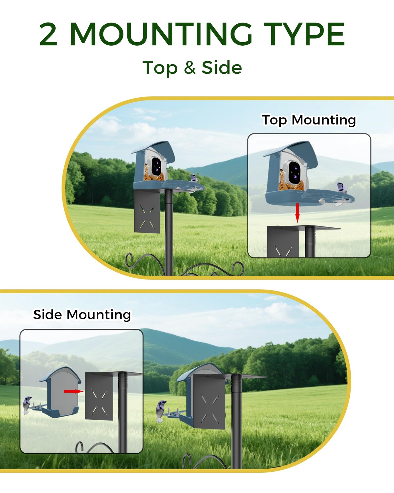 Boostool Bird Feeder Pole, 108 inch Stand Station with Black