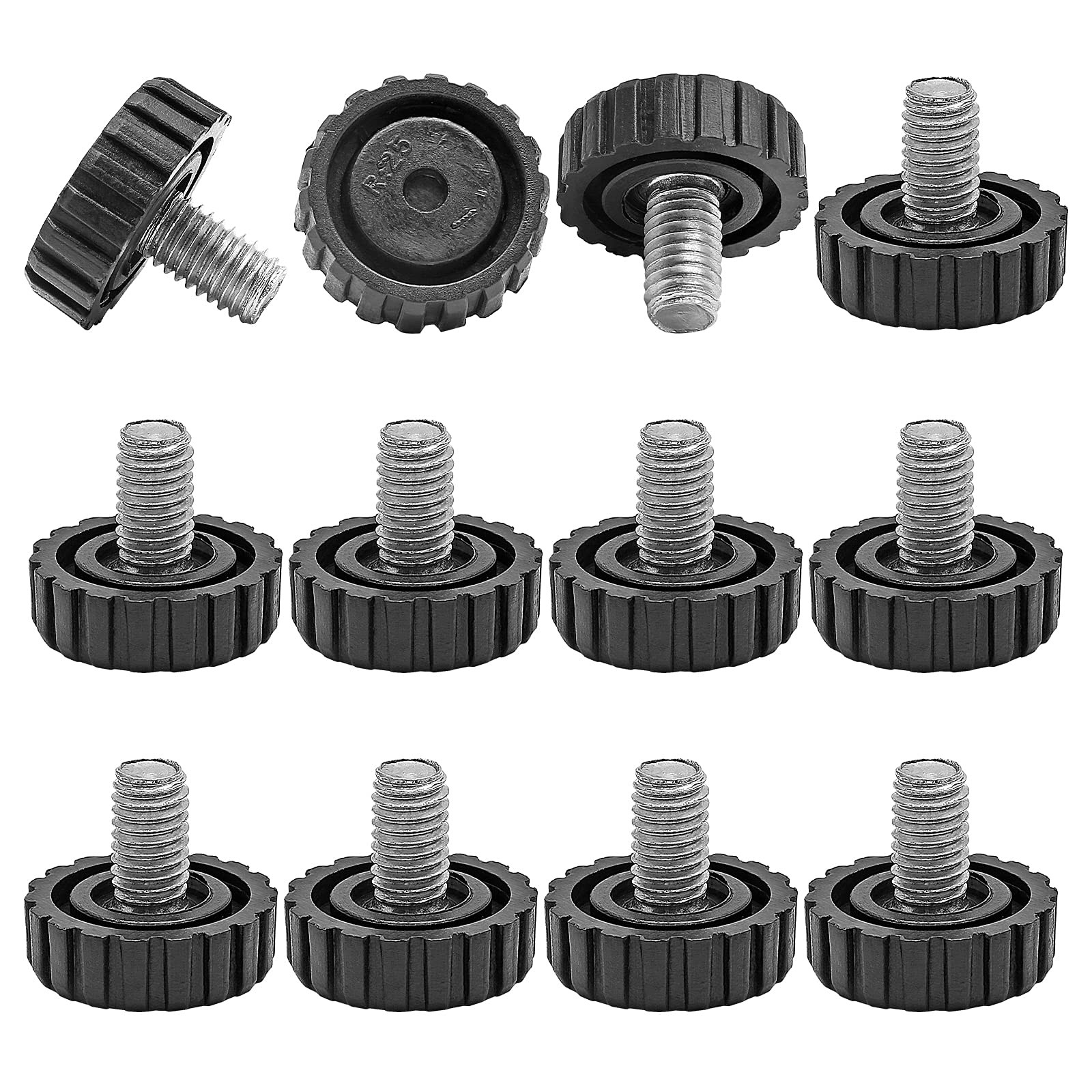 Zorfeter 30 Pcs Screw in Threaded Furniture Adjustable Levelers, M8 X 13Mm Patio