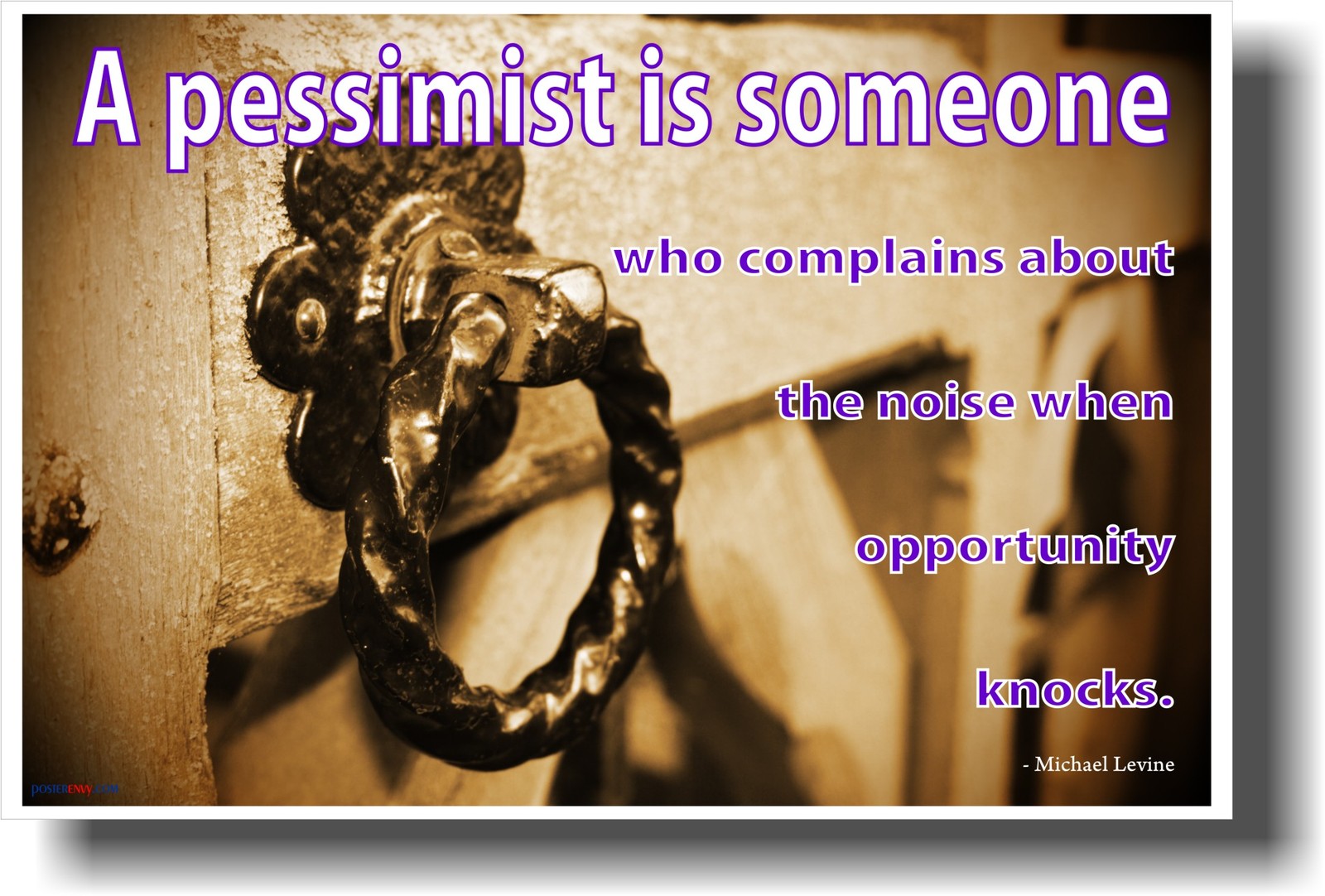 NEW Motivational POSTER -  A Pessimist Is Someone Who Complains About The Noise