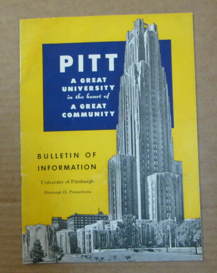 VINTAGE 1952 PITTSBURGH PITT UNIVERSITY BULLETIN OF INFORMATION CHECK IT OUT WOW
