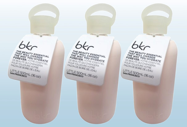 BKR GLASS WATER BOTTLE WITH SILICONE SLEEVE TUTU PALE PINK 16 OZ NWOB LOT OF 3