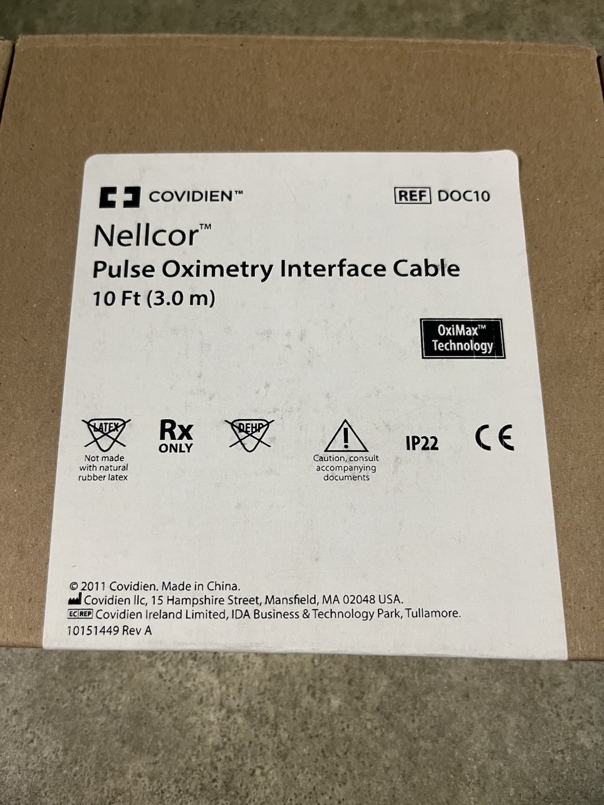 Nellcor Pulse Oximetry Interface Cable 10ft