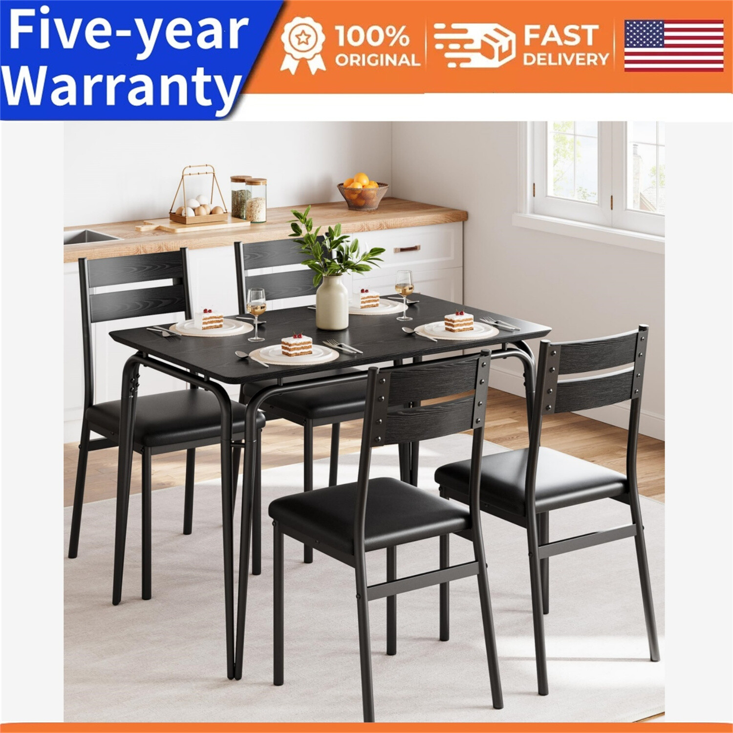 ☑️☑️Dining Table  5 Piece Kitchen & Dining Room Sets for Small Space Table and C