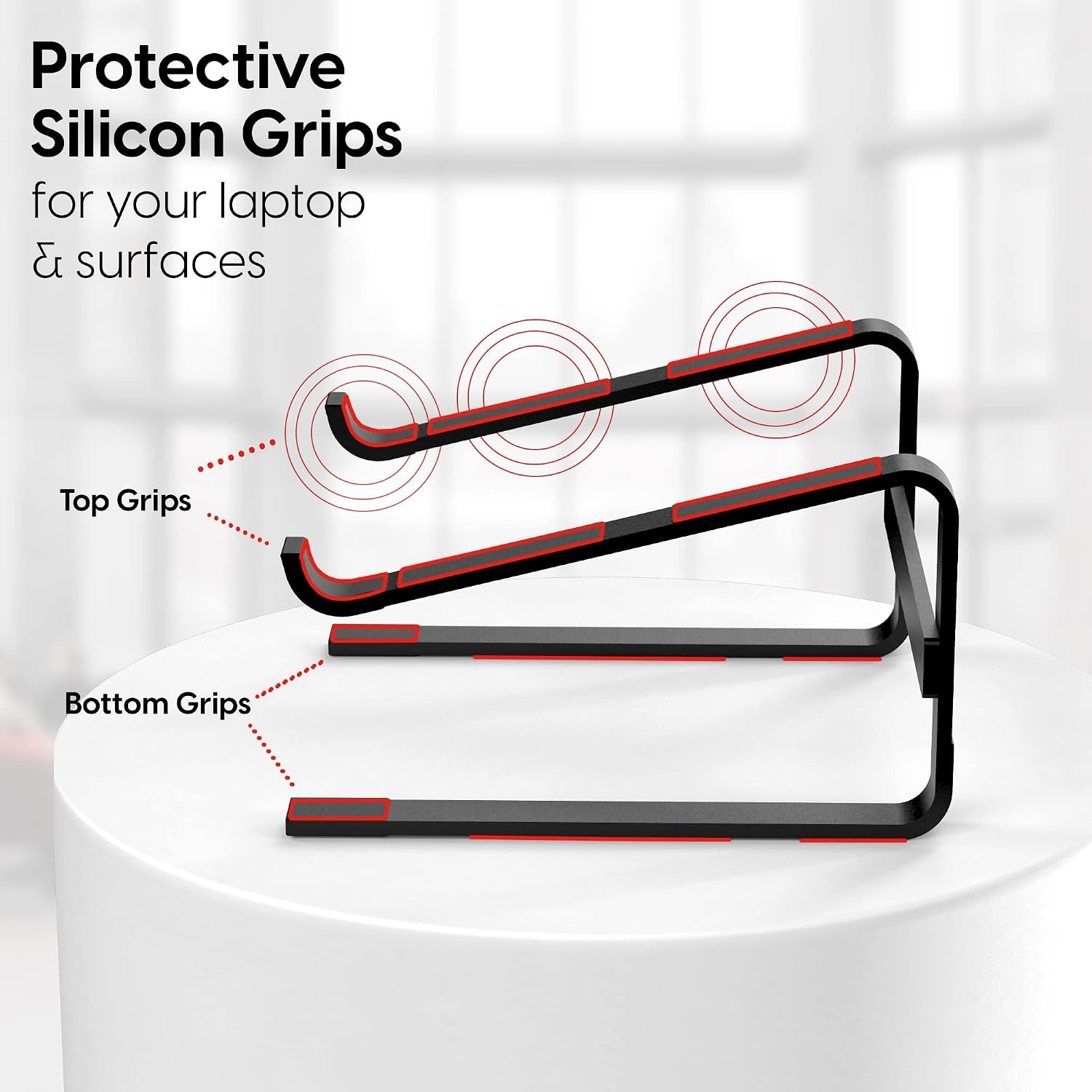 TALK WORKS Ergonomic Laptop Stand for Desk - Universal Compatibility Computer Mo