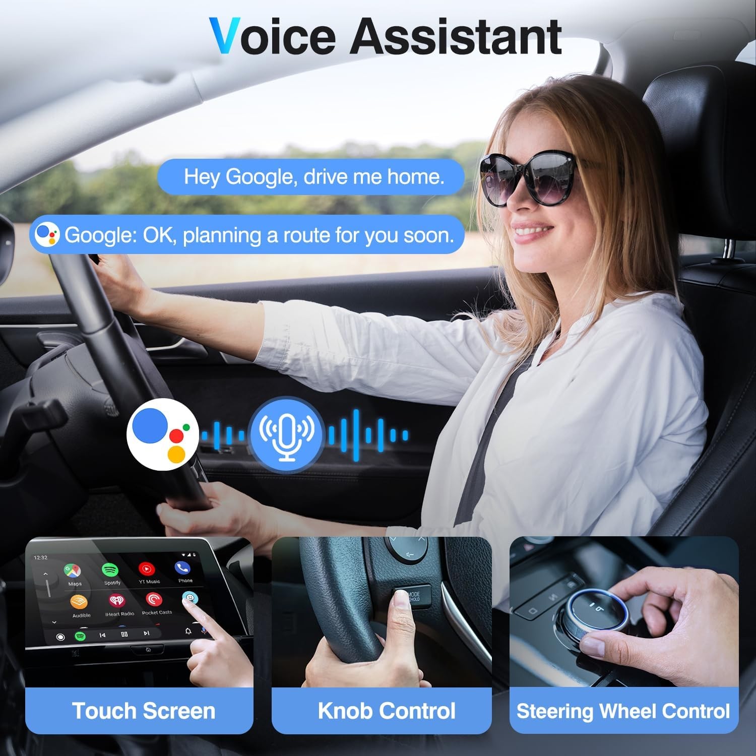 Android Auto Wireless Adapter for Cars with Built-in Wired Black